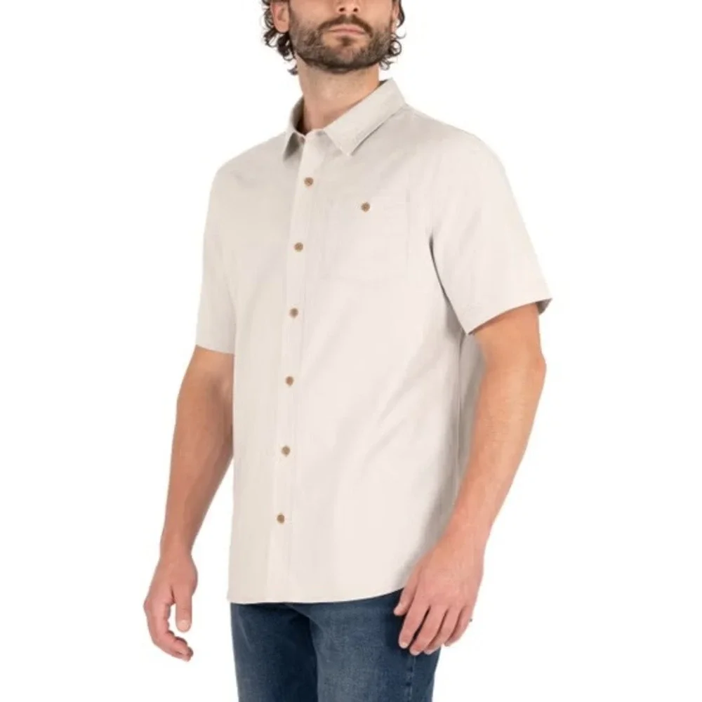 Colorado Clothing Men's Short Sleeve Woven Shirt, Tan, Size: Large, New